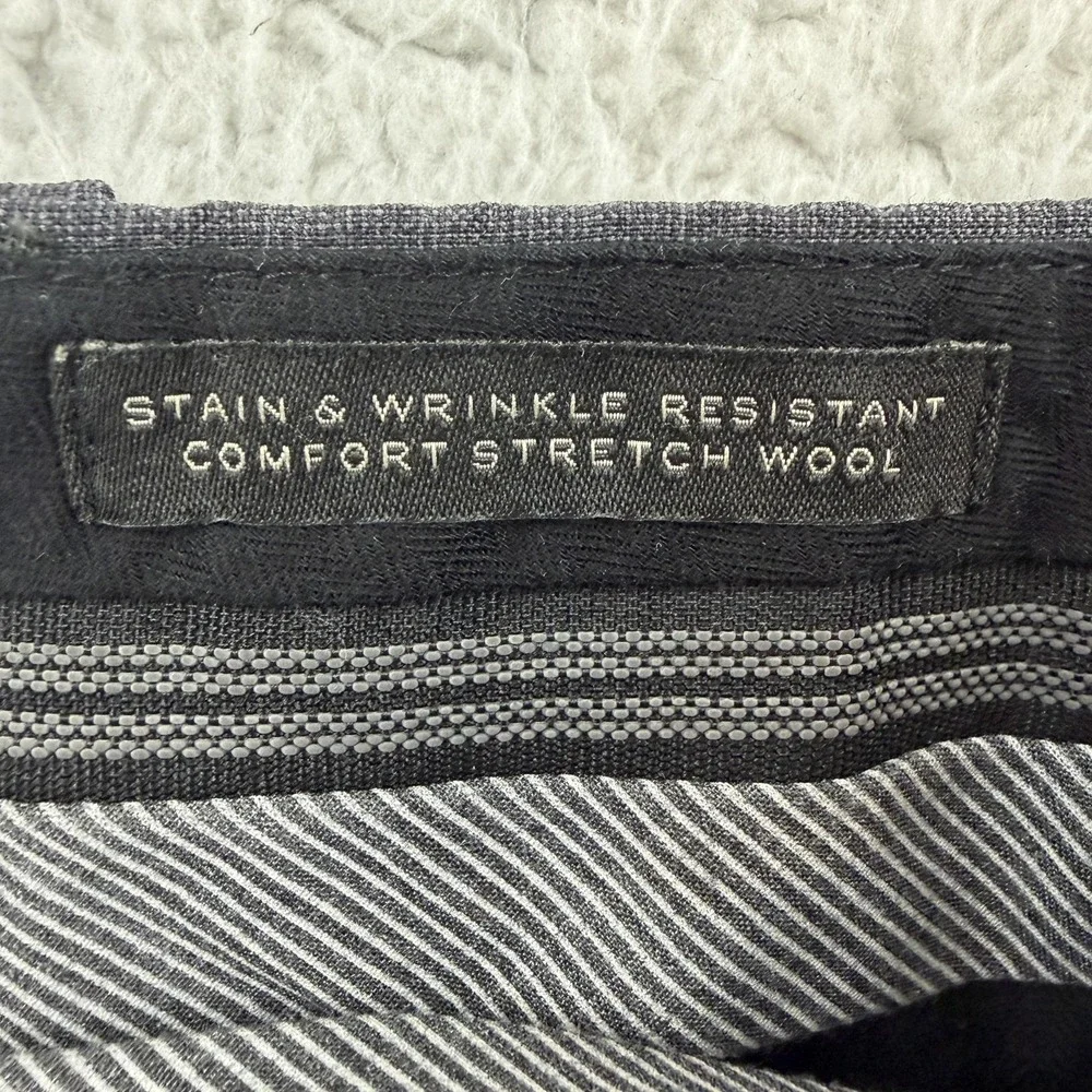 Banana Republic Dress Pants Mens 33x30 Gray Regular Fit Wool Stretch Office Wear